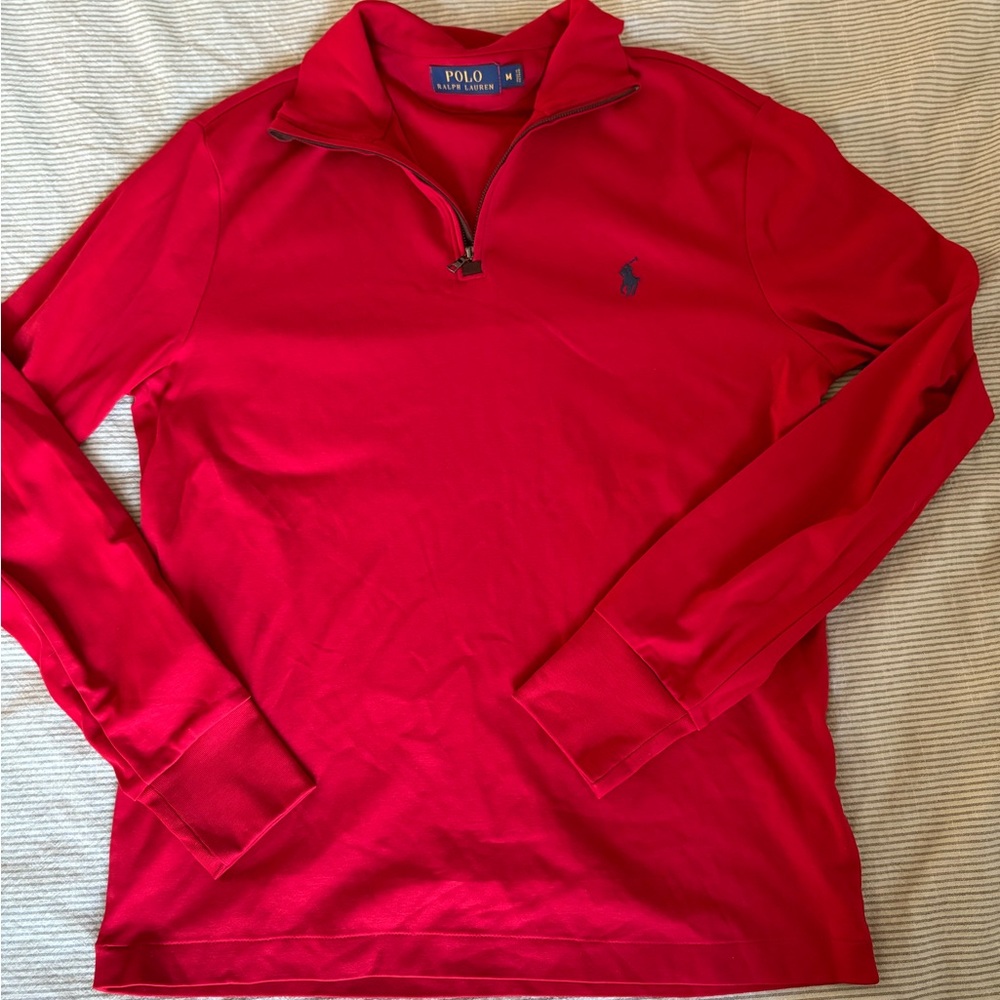 Ralph Lauren Red Half-Zip Sweater